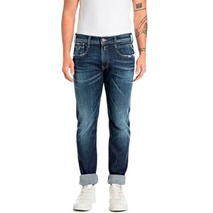 Replay Anbass Slim Fit Aged Herenjeans, donkerblauw 007, 30W / 34L