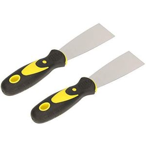 KOTARBAU® Set van 2 roestvrijstalen schilderspatels 40 mm gipser spatel universele spatel krassen voor het verwijderen van palletmessen met rubberen greep