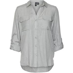 VMBUMPY LS Shirt Lurex WVN GA NOOS, Greepin/Stripes: zilver Lurex, S