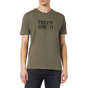 Teddy Smith Ticlass Basic MC T-shirt voor heren, Turbulence, kaki, XS