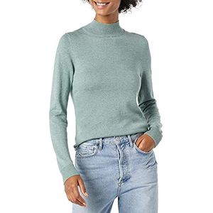 Amazon Essentials Lichte trui met mockneck voor dames (verkrijgbaar in grote maten), saliegroen, gemêleerd, XS