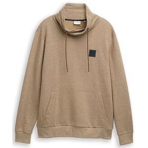 TOM TAILOR - Sweatshirt - Beige Gemêleerd - Losse Pasvorm - Lange Mouw