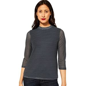 Street One Dames A318345 Mesh Shirt, Black, 46