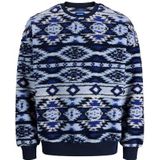 JACK & JONES - Sweatshirt - Blauw - Wijde Pasvorm - Lange Mouw