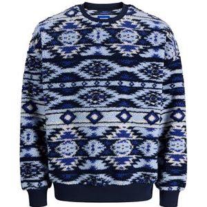 JACK & JONES - Sweatshirt - Blauw - Wijde Pasvorm - Lange Mouw