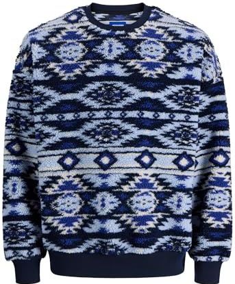 JACK & JONES - Sweatshirt - Blauw - Wijde Pasvorm - Lange Mouw