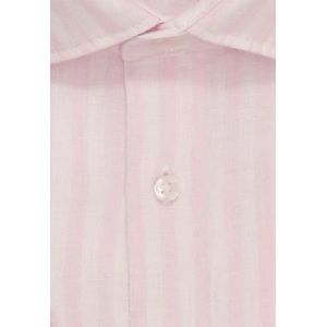 Seidensticker Zakelijk overhemd voor heren, slim fit, zacht, kentkraag, lange mouwen, 100% linnen, roze, 44