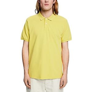 ESPRIT Poloshirt van stonewashed-katoenen piqué, Dusty Yellow, S