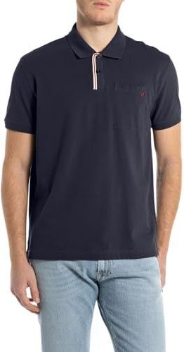 REPLAY Regular fit poloshirt voor heren, 800 Deep Blue., L