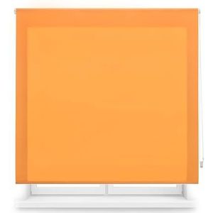 ECOMMERC3 | Transparant rolgordijn op maat, 115 x 250 cm, eenvoudige installatie, stofgrootte 112 x 245 cm, oranje