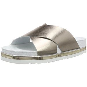 VERO MODA Dames Vmlora Leather Sandalen, Grijs gunmetal, 36 EU