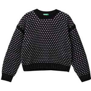 United Colors of Benetton Trui voor meisjes en meisjes, Zwart, 120