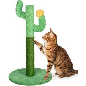 Happy&Polly Krabpaal voor katten, krabpaal in natuurlijk sisal-touw, 50 cm kattenkrabpaal voor katten en volwassen katten