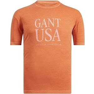 GANT Sunfaded USA T-shirt voor heren, abrikoos, oranje, normaal, abrikoos oranje, XXL