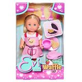 Simba 105733564 - Steffi Love Waffle, pop bakt wafels met wafelijzer, minipop 12cm, 3 jaar en ouder