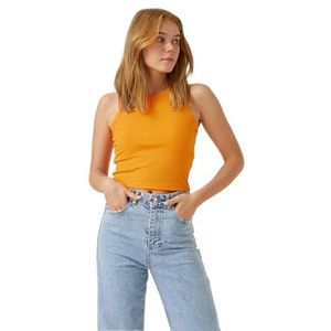 Koton Tanktop met lange kraag, T-shirt, oranje (200), M voor dames, Oranje (200), M