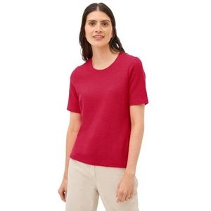 Cecil - Bouclé Slub Shirt - Rood - Dames - Katoenmix