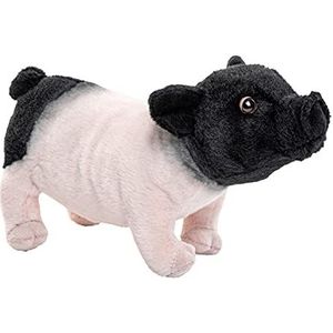 Uni-Toys - Zwabisch hallisch landvarken roze-zwart - 28 cm (lengte) - pluche varkentje, biggetje, varken - pluche dier, knuffeldier