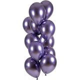 Folat 25126 Ballonnen Set Latex Ultra Shine Purple 33 cm - 12 stuks - voor verjaardag en feestdecoratie, paars