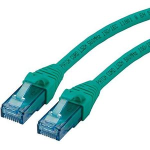 ROLINE UTP LAN-kabel Cat 6A Component Level LSOH, Ethernet-netwerkkabel met RJ45-stekker, groen, 15 m