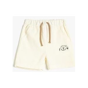 Koton Babyboys Linen Blend Trekkoord Zakken Shorts, gebroken wit (001), 6-9 Maanden