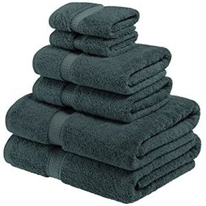 Superior - Handdoekenset, 6-delig, 900 gram katoen, groenblauw
