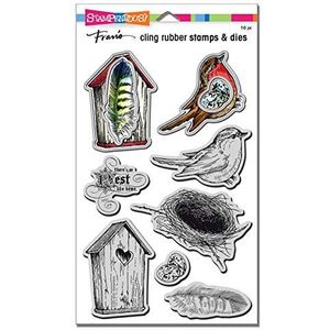 Vogel Collage Cling Rubber Stempel & Die Set