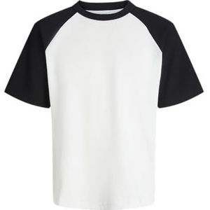 JACK & JONES Jcosignal Waffle Raglan Tee Ss Crew Neck, zwart, M