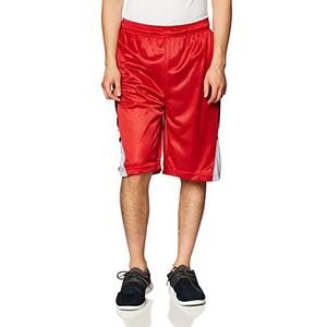Southpole Men's Tall Athletic Gym Mesh Shorts with Pockets, Lightweight, Quick Dry, Breathable, Red, 3X-Large Big