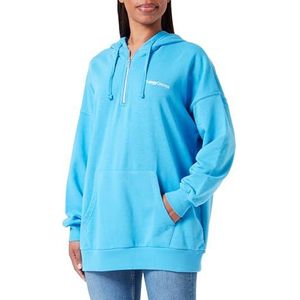 THEJOGGCONCEPT Jcsafine Hoodie voor dames, met halve rits, 174435/Malibu Blauw, M