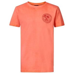 PETROL INDUSTRIES Heren T-shirt SS M-1040-TSR656; Kleur: Fiery Coral; Maat: XXXL, Vuurkoraal, 3XL