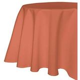 Tafelzeil voor de tuin, linnenlook, lotuseffect, vlekafstotend, strijkvrij, rond, 160 cm, terracotta