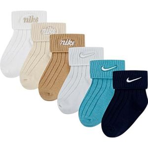 Nike NHN 6PK Rib Turncuff Inf Sock Inf Sock voor volwassenen, uniseks, SAIL, 6 mesi