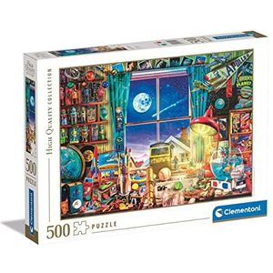 Clementoni 35148 Collection-to The Moon, puzzel 500 stukjes voor volwassenen en kinderen 14 jaar, behendigheidsspel voor het hele gezin