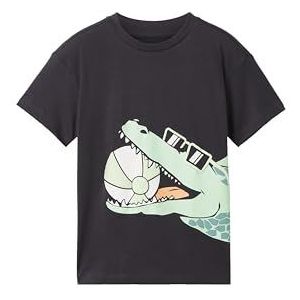 TOM TAILOR T-shirt voor jongens met print, 29476 - Coal Grey, 104/110 cm