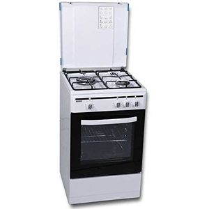 Keuken Rommer met 3 haarden (1 Tr-Corona), butaan, met witte oven, 82,5 x 50 cm