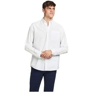 JACK & JONES Vrijetijdshemd voor heren, slimfit, vrijetijdshemd, White/Fit: slim fit, L