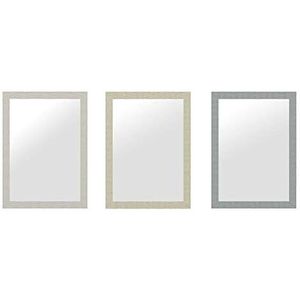 DKD Home Decor Wandspiegel, glas, beige, polystyreen (148 x 2 x 60 cm) (3 stuks)