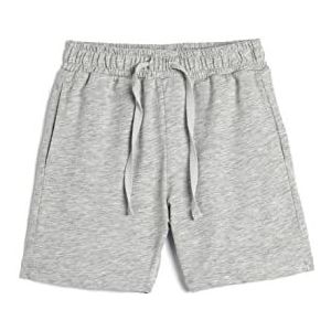 Koton Boys's Basic katoenen shorts met trekkoord, grijs (023), 6-7 Jaar