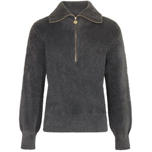 Morgan Trui met grote judge kraag, Antraciet grijs., S