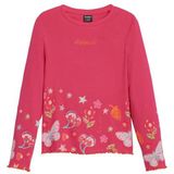Desigual - Lange Mouwen T-shirt - Effen Kleur - Geborduurd Logo - Bloemenprint
