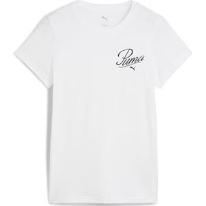 PUMA - Grafisch Borduursel T-shirt - Groen - Katoen