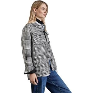 Street One Bouclé geruite damesjas, zwart, 36