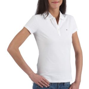 Tommy Hilfiger Poloshirt voor dames, Wit (Klassiek Wit), 40 NL