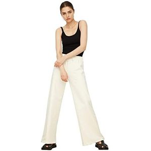 TRENDYOL Sweatpants, zwart, brede pijpen, ecru, XXL