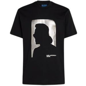 Karl Lagerfeld Jeans, Heren, Regular Korte Mouw Karl Tee, Regular Fit, Zwart, S