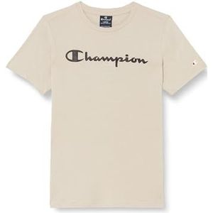 Champion Legacy American Tape B-logo S-s Crewneck T-shirt voor kinderen en jongens, Zilver Grijs, 13-14 jaar