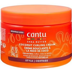 Cantu Sheaboter voor natuurlijk haar, kokoskrullencrème, 340 gram (verpakking kan variëren)