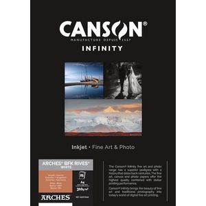 Canson Infinity BFK Rives 100% textuur, 310 g, box A4, 25 uur, natuurlijk wit