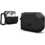 Urban Armor Gear Scout Case voor de Apple AirPods Pro 2022 hoes [draadloos opladen compatibel/status led zichtbaar, gestructureerd TPU, afneembare kar